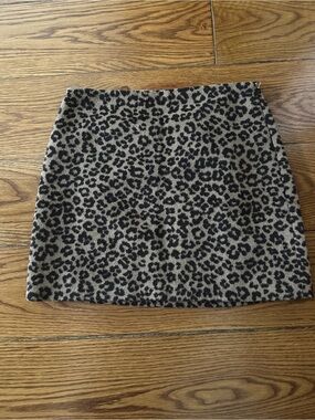 LOFT Leopard Print Mini Skirt - Tan and Black